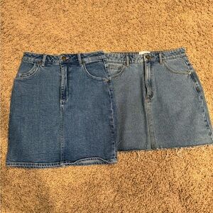 ROLLA'S & Abrand Blue Denim Mini Skirt Duo